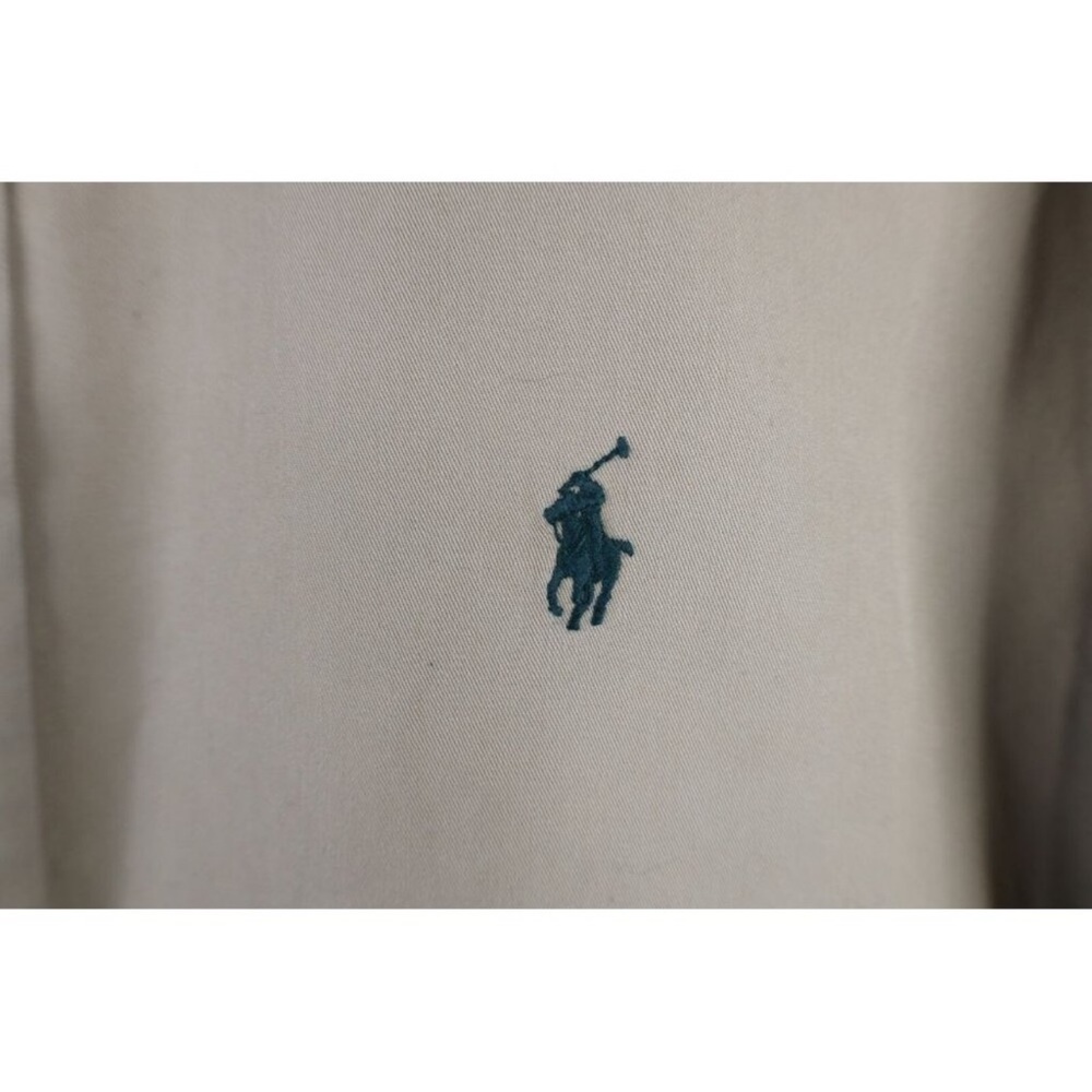 Ralph Lauren Vintage Khaki Tan Button Down Mens Shirt Cotton XL Polo 90s - Picture 4 of 6